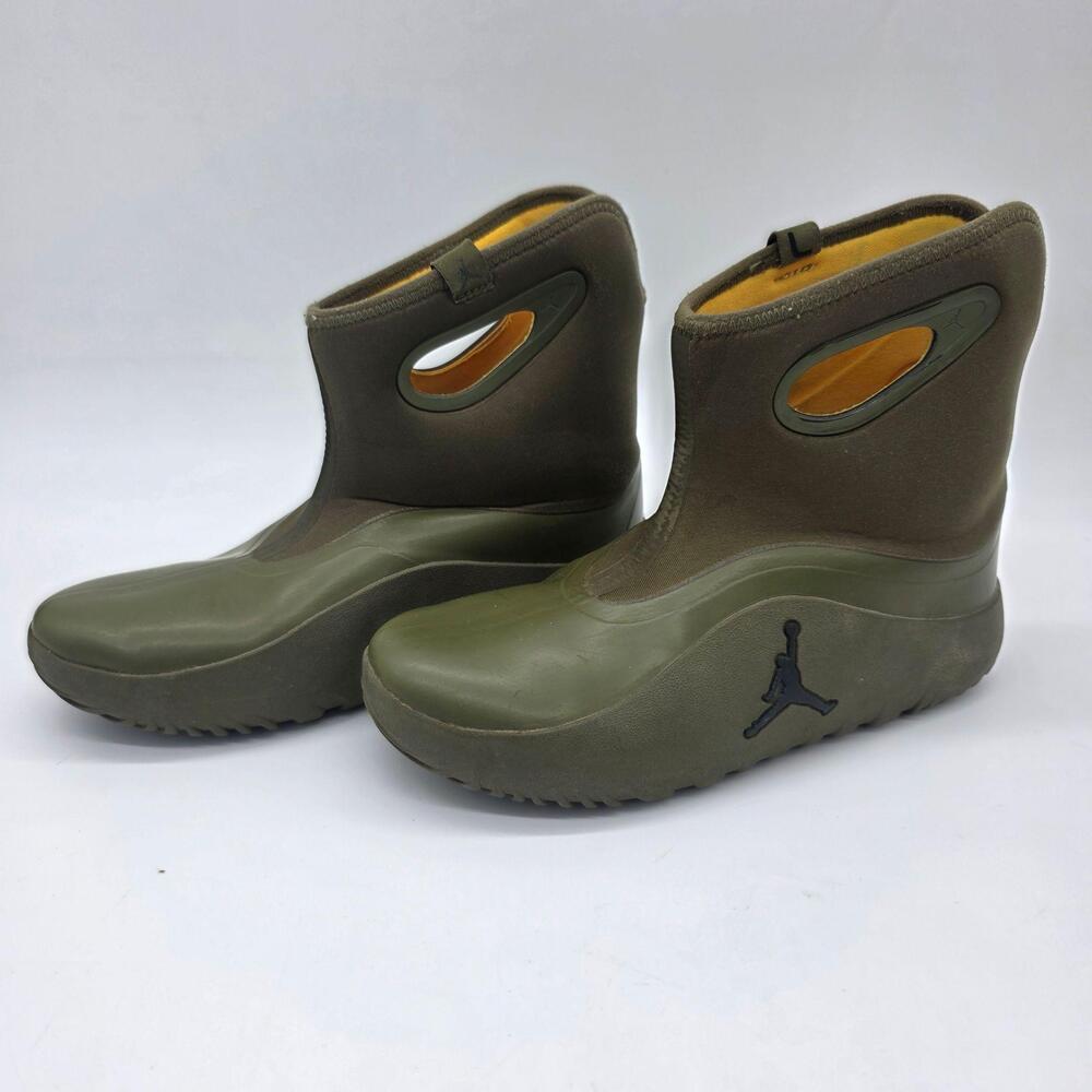 Jordan Rain Boots Kids 3Y Green Waterproof Pull On Mid Calf FB9918-200